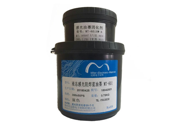 Çin Sıvı Fotoğraf Görüntü PCB İşaretleme Mürekkep, Çok Katmanlı PCB Malzeme İçin Mavi Renk Lehim Maskesi Tedarikçi